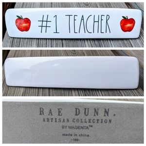 🍎 RAE DUNN #1 TEACHER 🍎 Desk Sign NWT